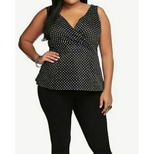 Torrid polka dot peplum top 2X